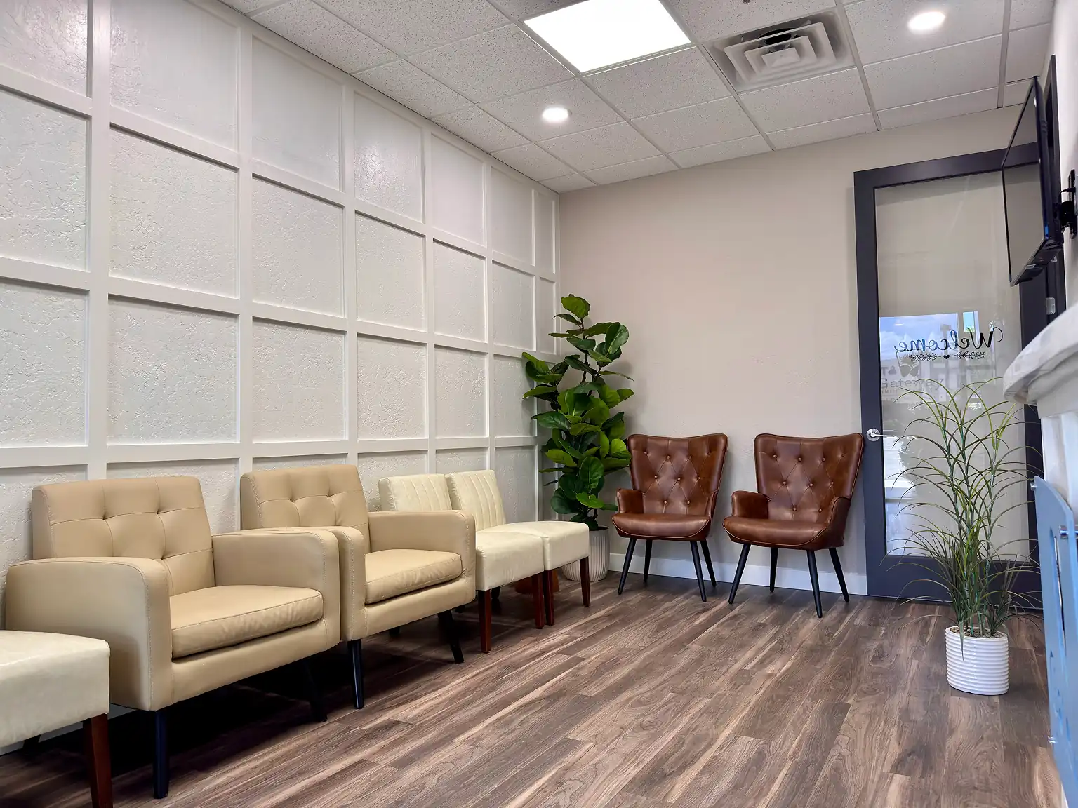 Open and clean waiting area for patients