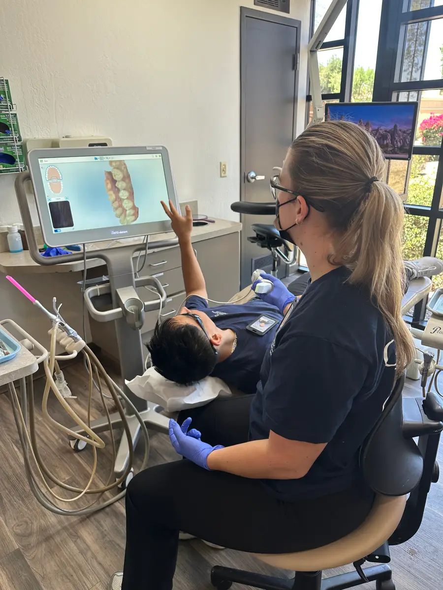 Dr. Faith and Ray going over treatment options
